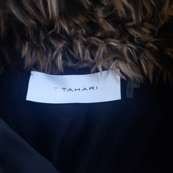 Tahari faux leapord print fur vest - Picture 4 of 6